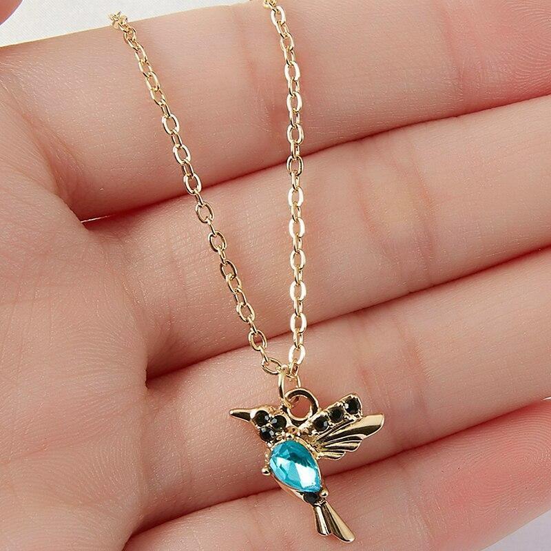 Collier Colibri en Émail et Zircone