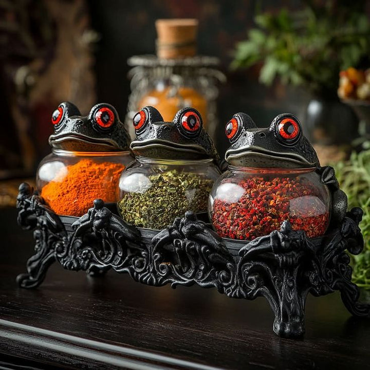 Pots à épices fabriqués à la main Witchy Frog Apothicaire