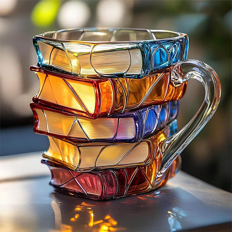 Tasse de bonheur 3D unique faite à la main pour les amateurs de lecture