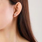 Boucles d'oreilles en argent en forme de patte avec zircone