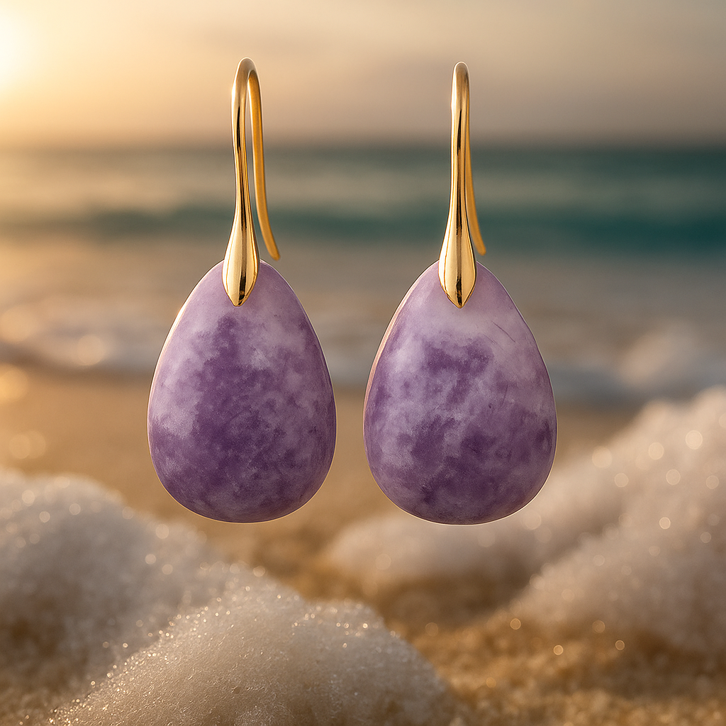 Lavirée | Boucles d'oreilles avec Pierres Violettes Pastel