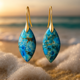 Aveline | Boucles d'oreilles élégantes en bleu mer