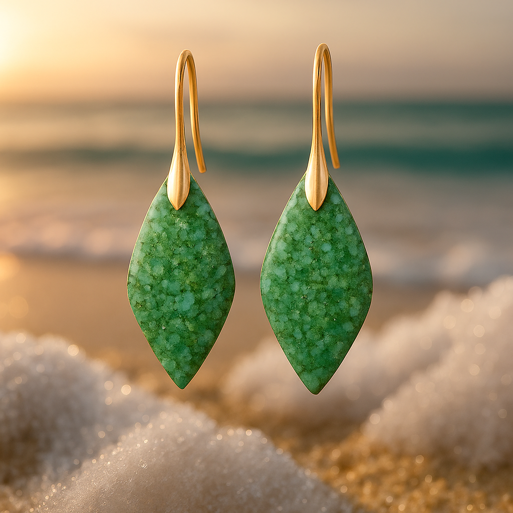 Vérinée | Boucles d'oreilles avec Lagons Verts