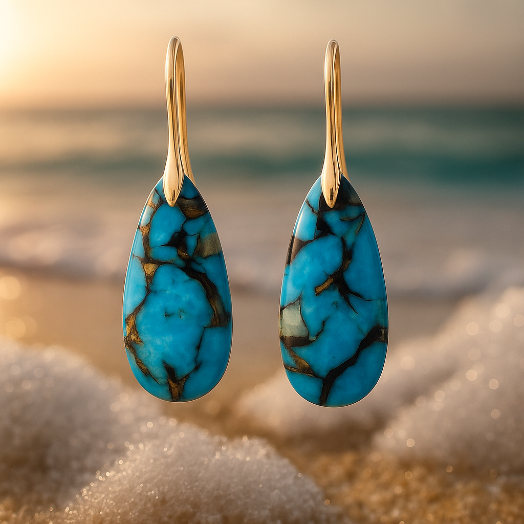 Tiralea | Boucles d'Oreilles Turquoise Intense