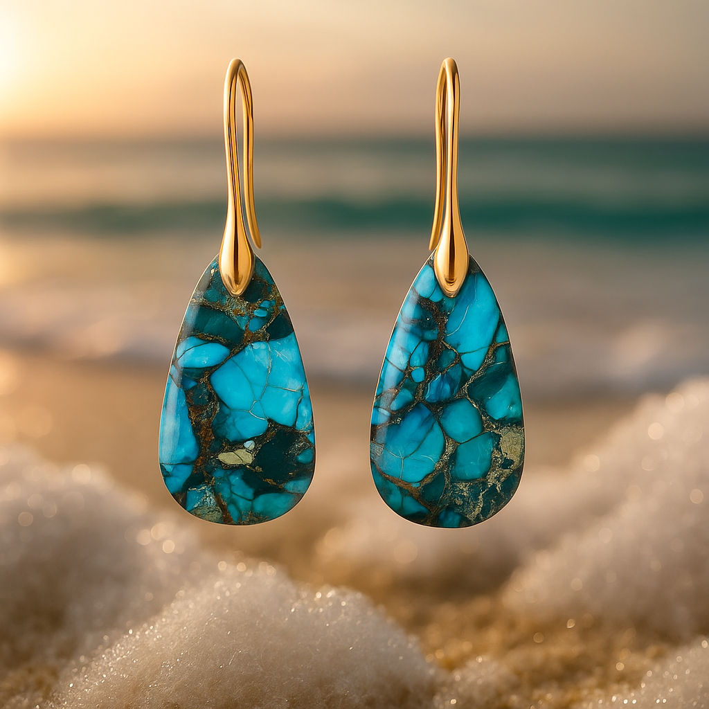 Nivéa | Boucles d'oreilles basses turquoise