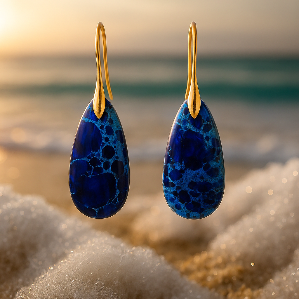 Sélénée | Boucles d'oreilles Bleu Abyssal