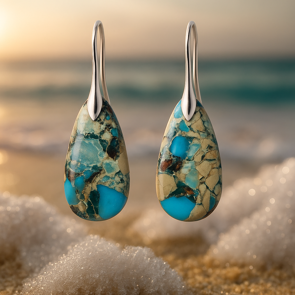 Orélie | Boucles d'oreilles en bleu océan