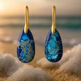 Zone lunaire | Boucles d'oreilles en Bleu Lagon