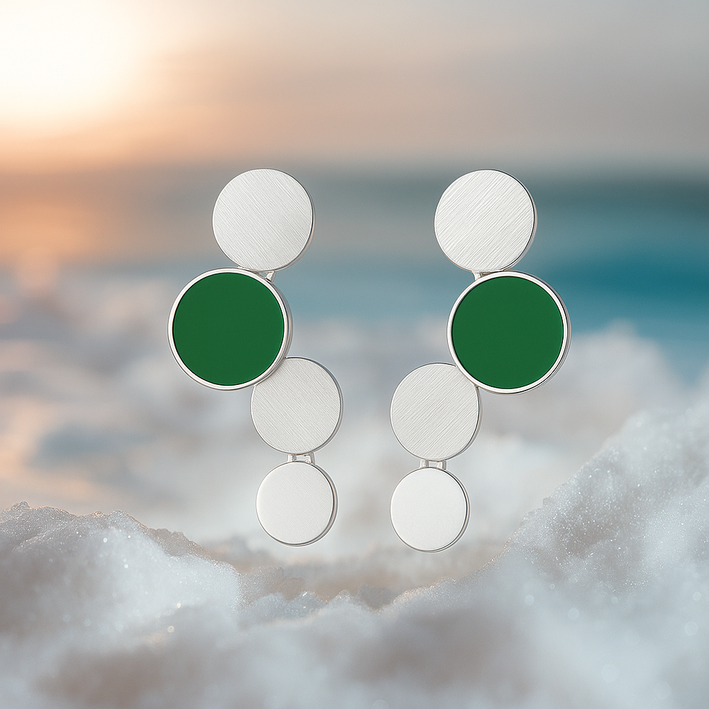 Océane | Boucles d'oreilles dorées avec accents turquoise
