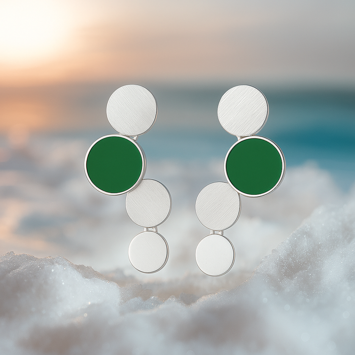 Océane | Boucles d'oreilles dorées avec accents turquoise