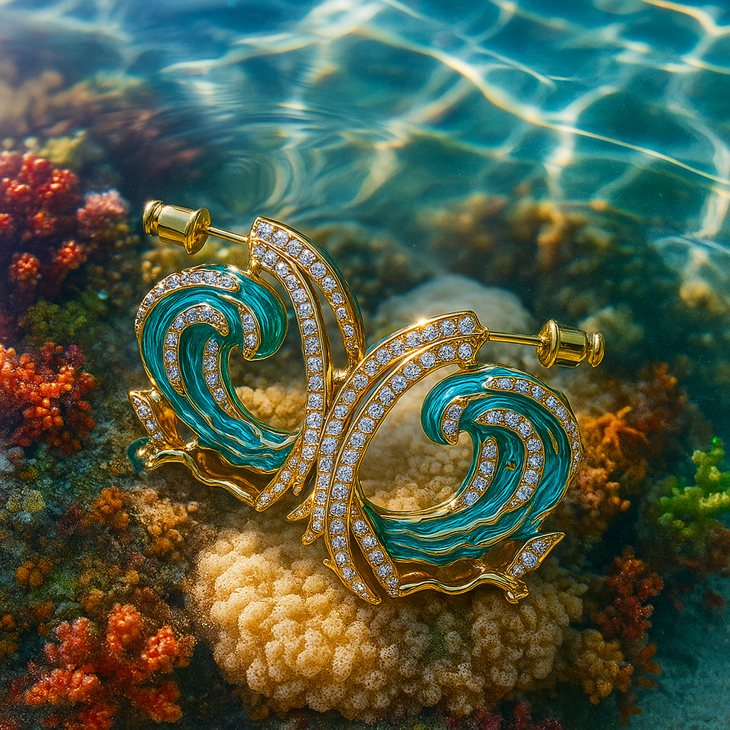 Ruche | Boucles d'oreilles avec une touche marine