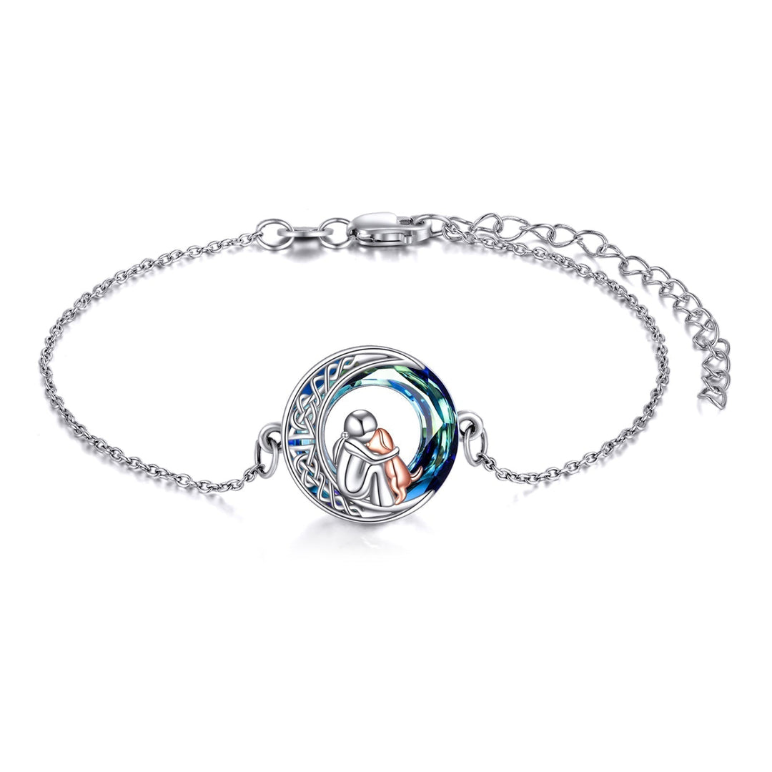 Bracelet réglable en argent sterling à motif Happy Dog