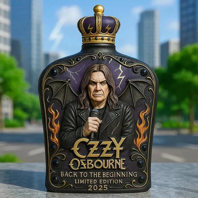 Bouteille de whisky en verre gaufré Ozzy Osbourne, édition limitée-5