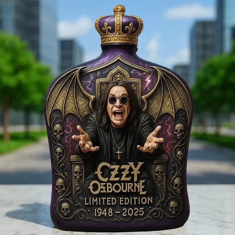 Bouteille de whisky en verre gaufré Ozzy Osbourne, édition limitée-5