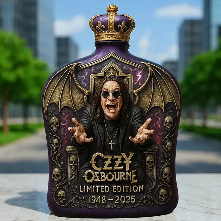Bouteille de whisky en verre gaufré Ozzy Osbourne, édition limitée-5