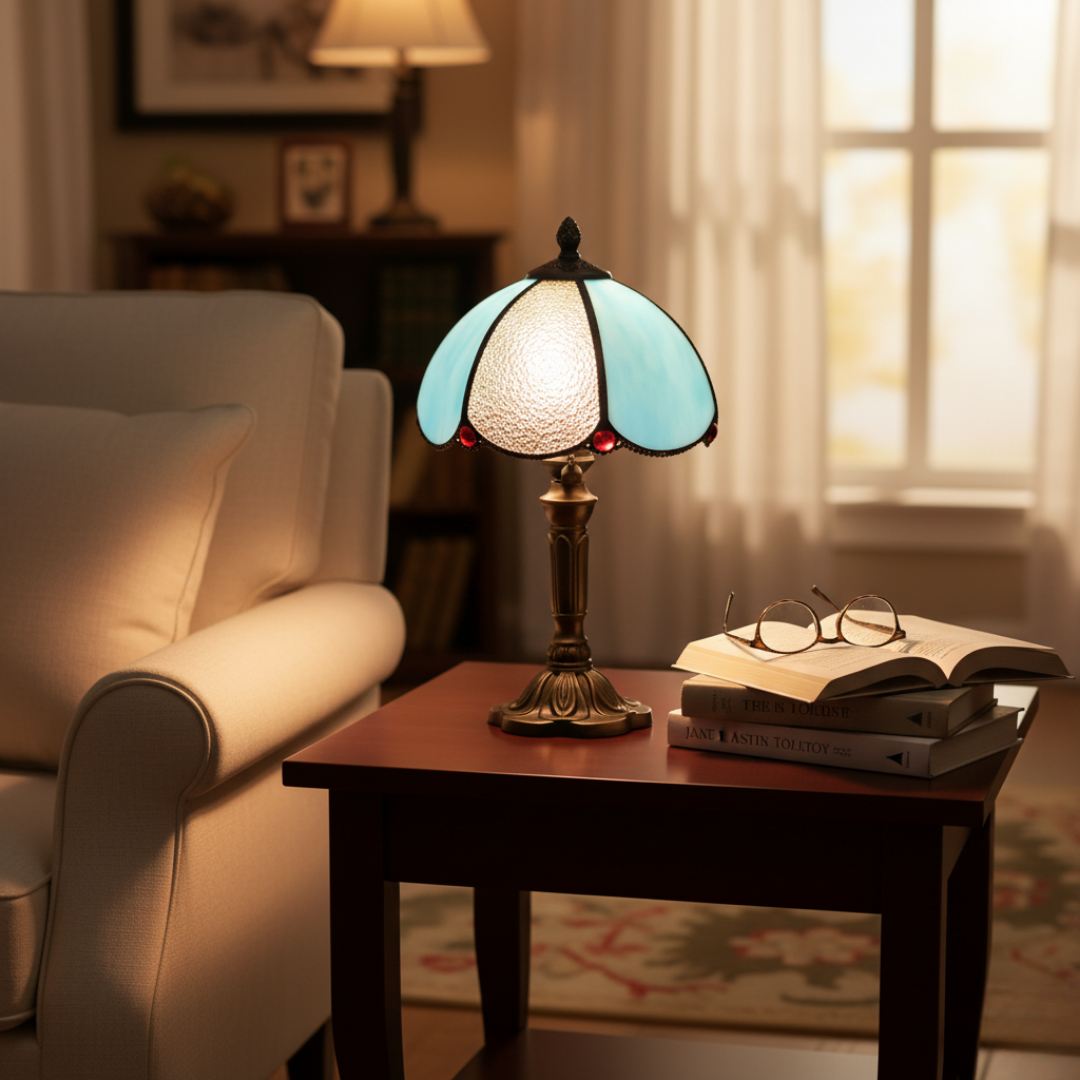 AZURIE | LAMPE DE LUXE EN VERRE BLEU