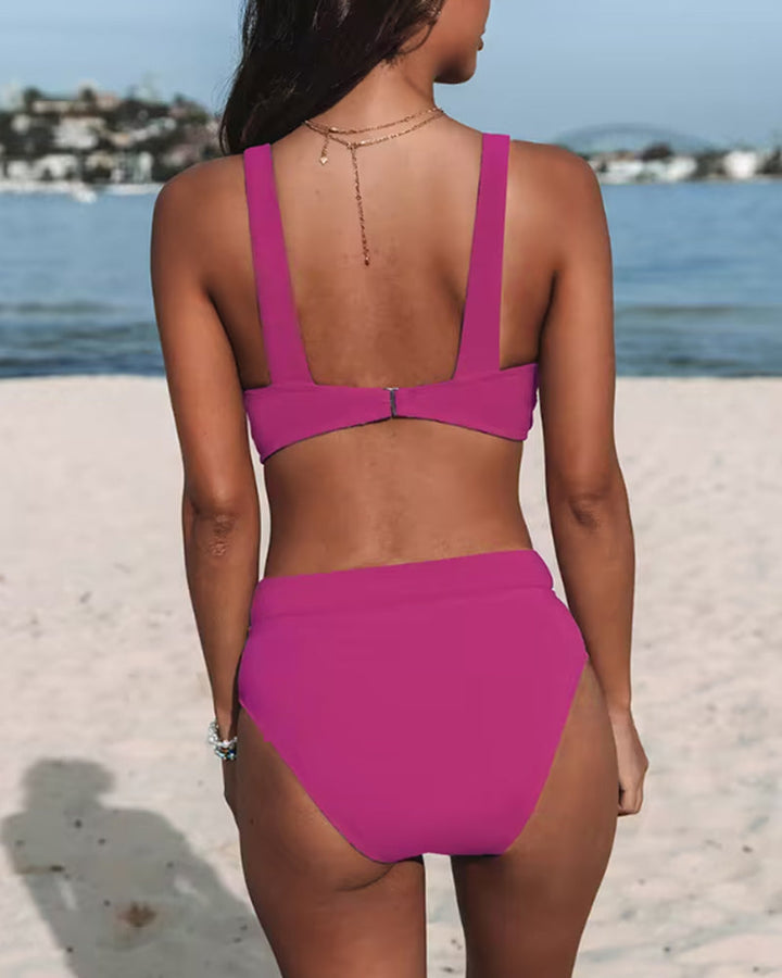 Claire | Maillot de bain uni à taille haute