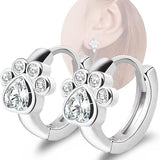 Boucles d'oreilles créoles à petites empreintes de pattes – Boucles d'oreilles Huggie pour femmes