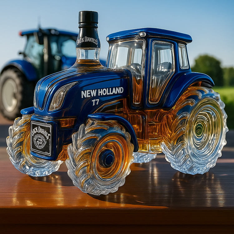 Bouteille de whisky classique en forme de tracteur New Holland T7