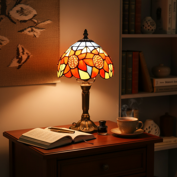 SOLÉLIA | LAMPE EN VERRE VINTAGE AVEC TOURNESOL