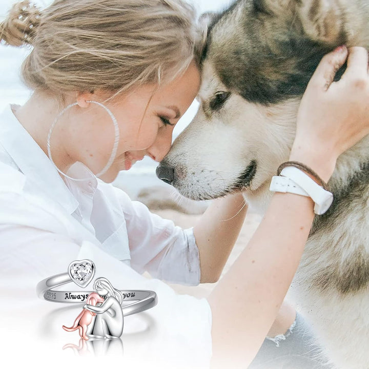 Bague d'embrassement de chien (rose)