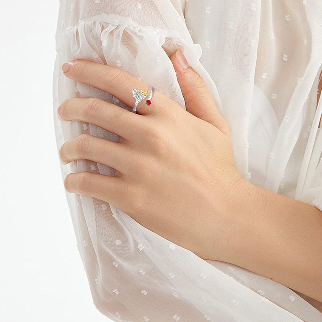 Bague pour chien réglable avec figurine de fille en argent