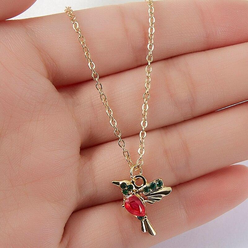 Collier Colibri en Émail et Zircone