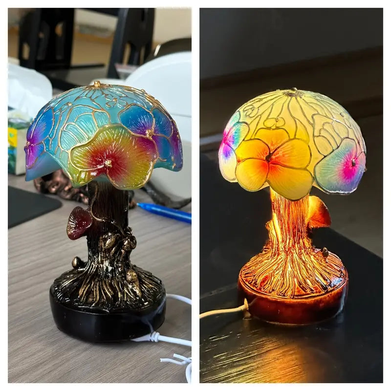 Lampe florale champignon Boho Chic