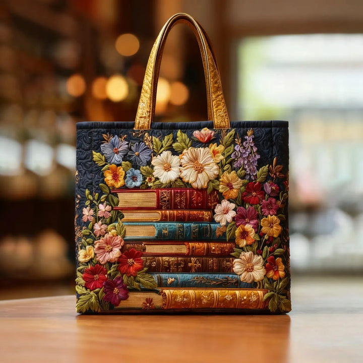 Handmade Bag | Floral and Books