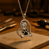 Collier empreinte de patte et zircon - Pour les amoureux des chiens