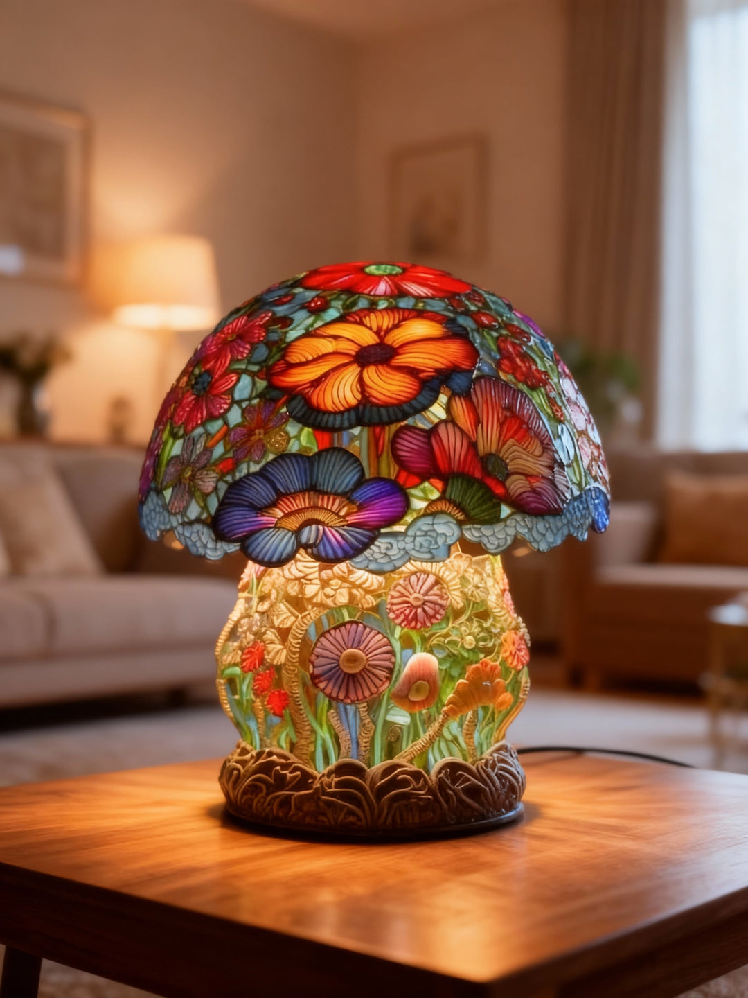 JARDINLUXE | Lampe de table florale colorée