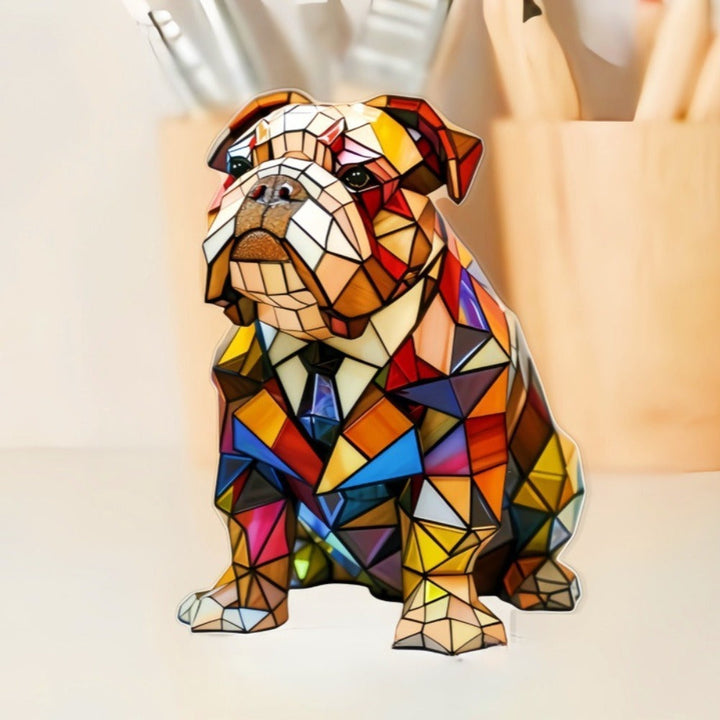 Breloque bouledogue élégante.