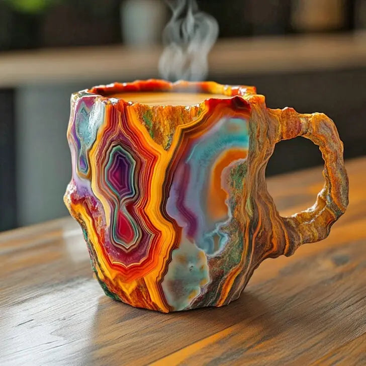 Tasses à café minérales infusées de cristaux