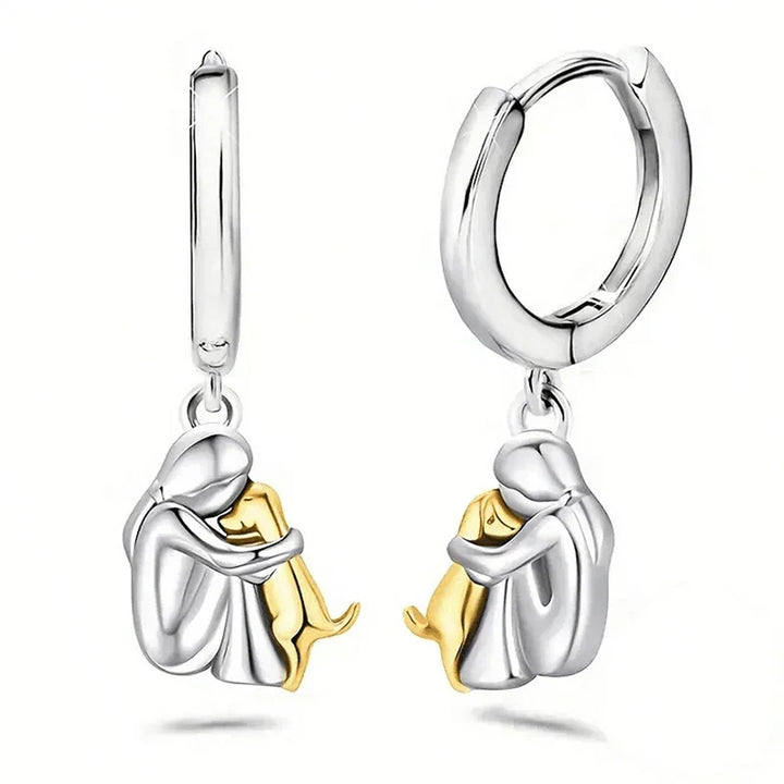 Boucles d'oreilles étreinte de chien