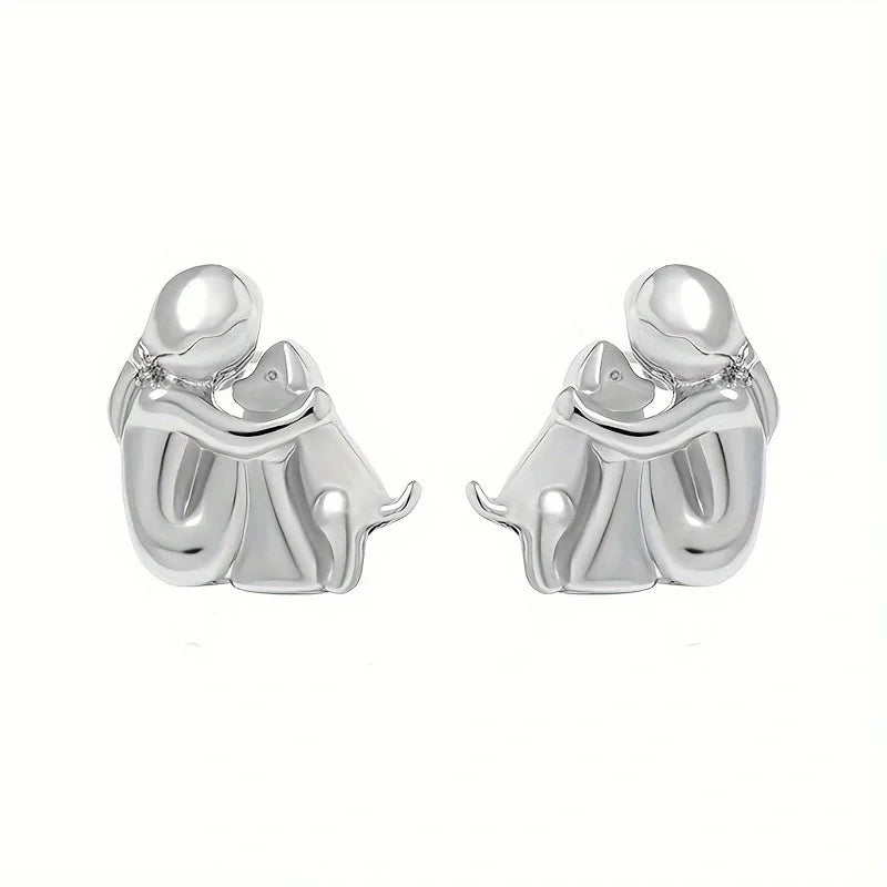 Boucles d'oreilles étreinte de chien