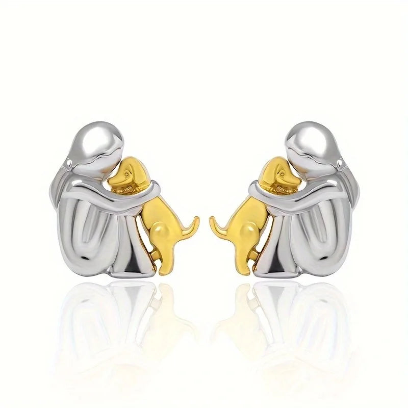 Boucles d'oreilles étreinte de chien