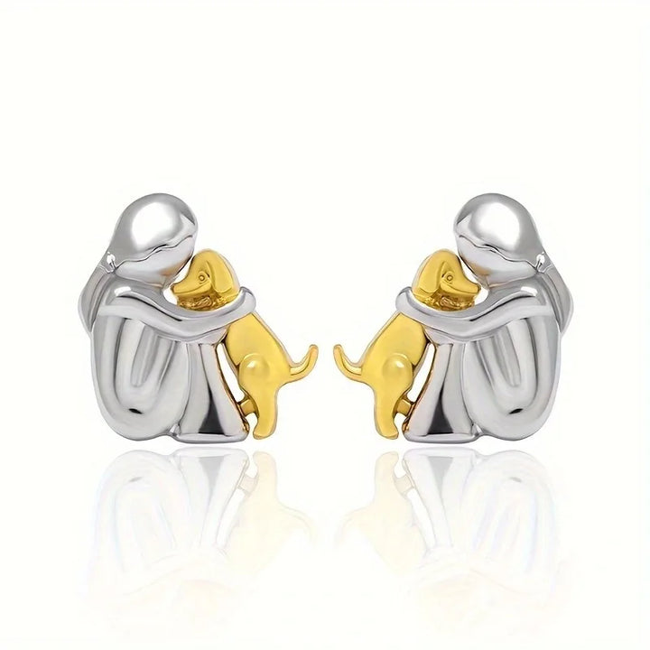 Boucles d'oreilles étreinte de chien