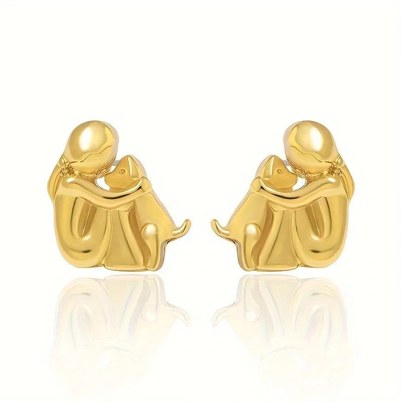 Boucles d'oreilles étreinte de chien