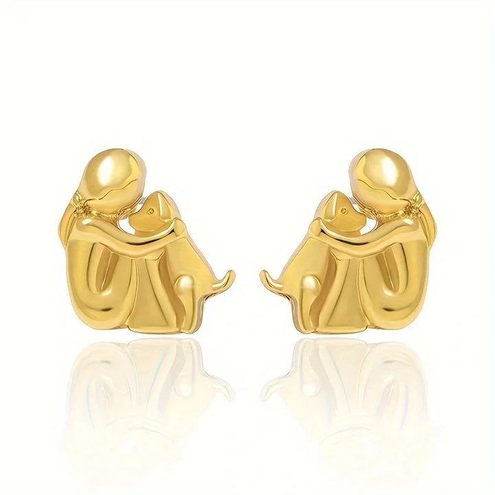 Boucles d'oreilles étreinte de chien