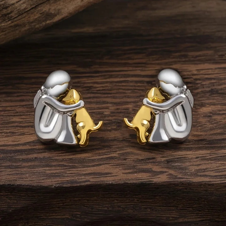 Boucles d'oreilles étreinte de chien