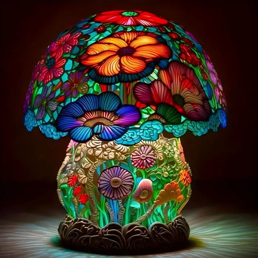 Lumière de champignon givré
