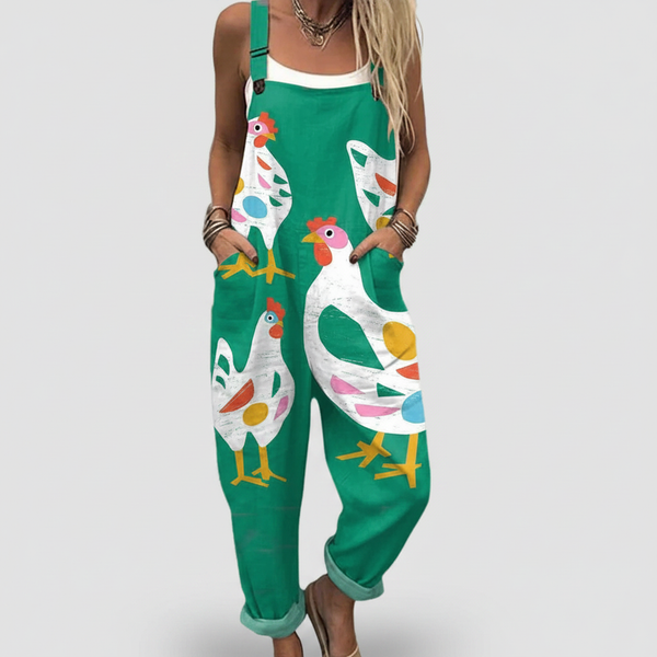Marguerite | Printed Cotton Overalls