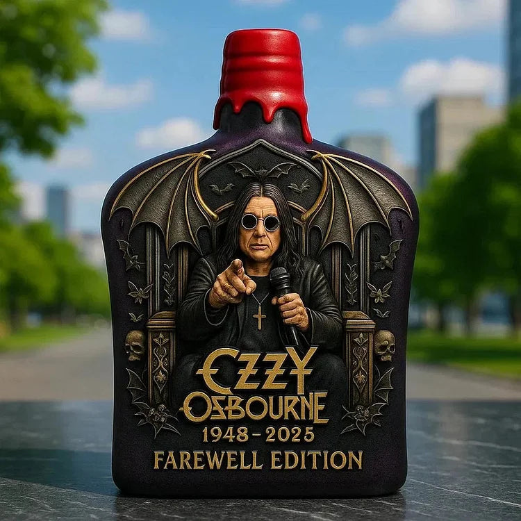 Bouteille de whisky en verre gaufré Ozzy Osbourne, édition limitée-5