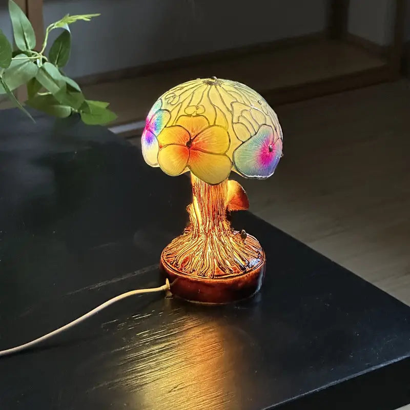 Lampe florale champignon Boho Chic