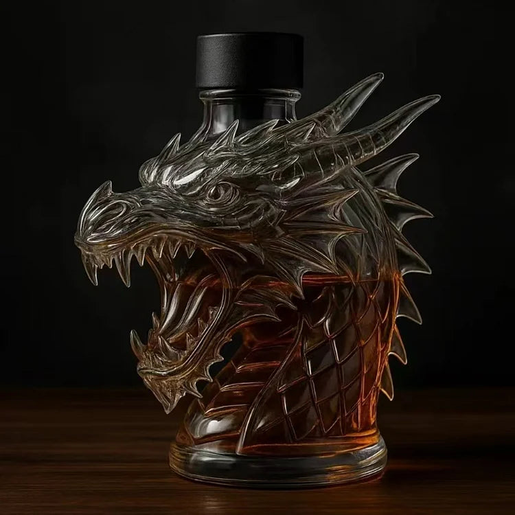Carafe à whisky en forme de tête de dragon