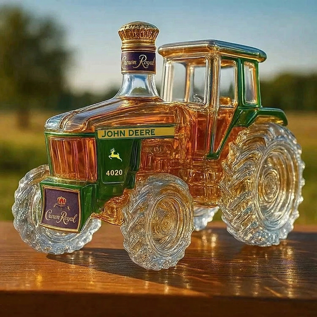 Bouteille de whisky en verre tracteur 4020