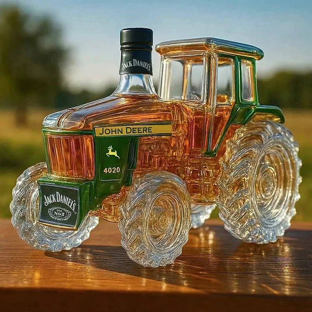 Bouteille de whisky en verre tracteur 4020