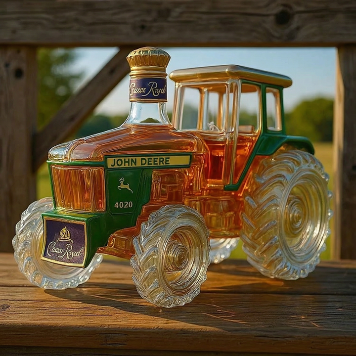 Bouteille de whisky en verre tracteur 4020