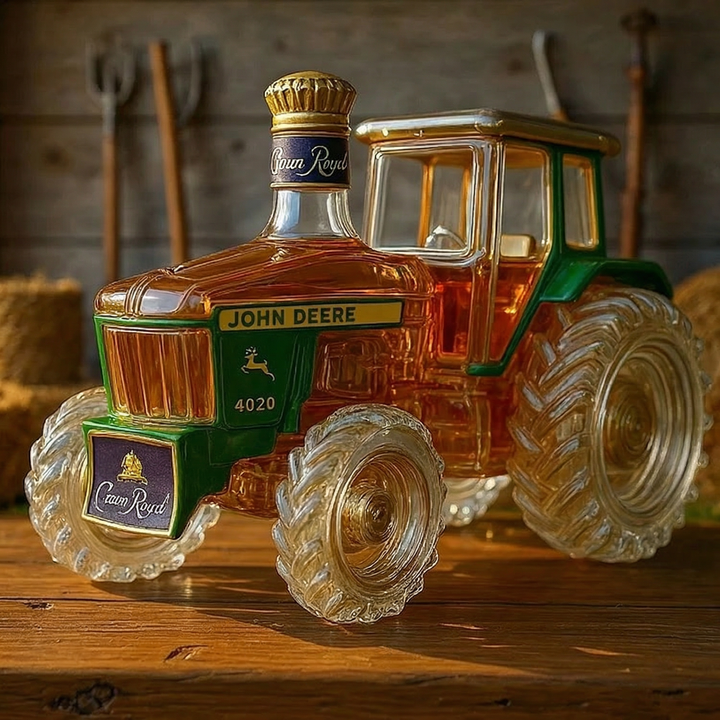 Bouteille de whisky en verre tracteur 4020