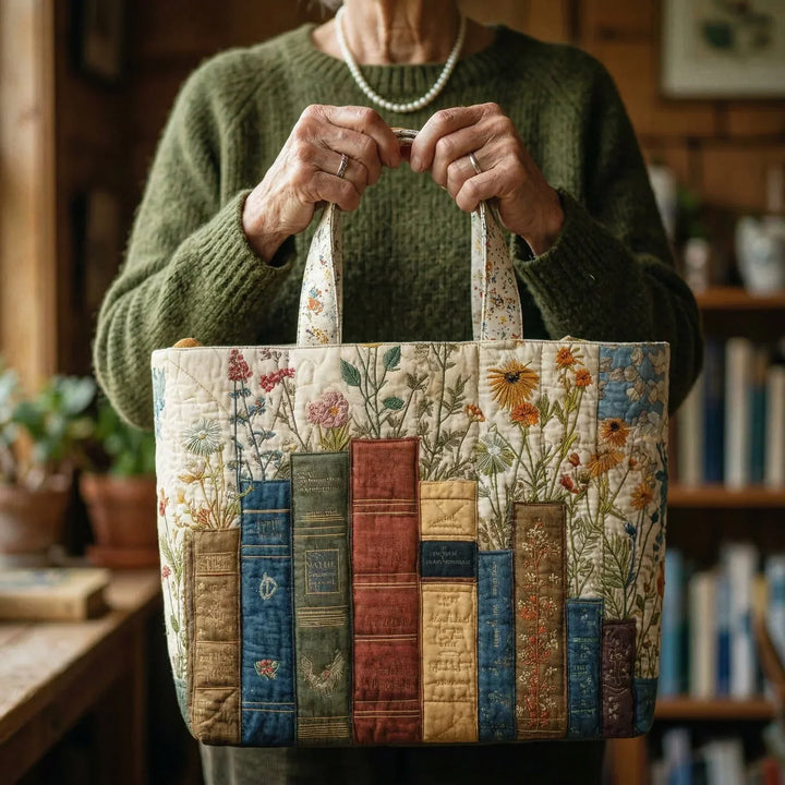 Handmade Bag | Books and Flowers